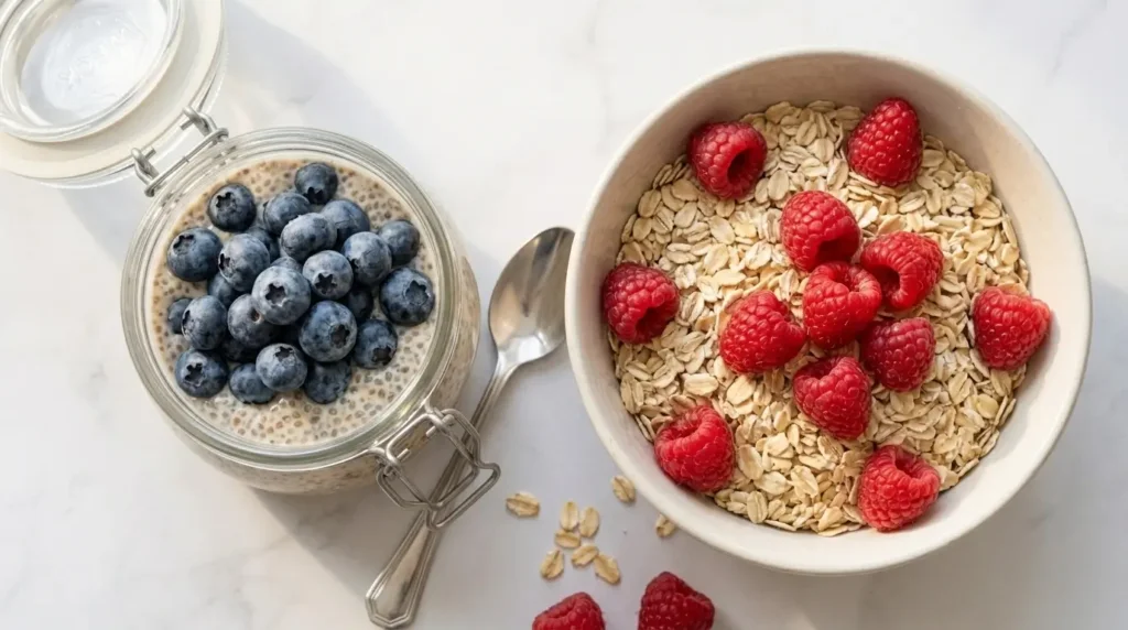 natural glp-1 fiber foods chia seeds oats and berries for weight loss