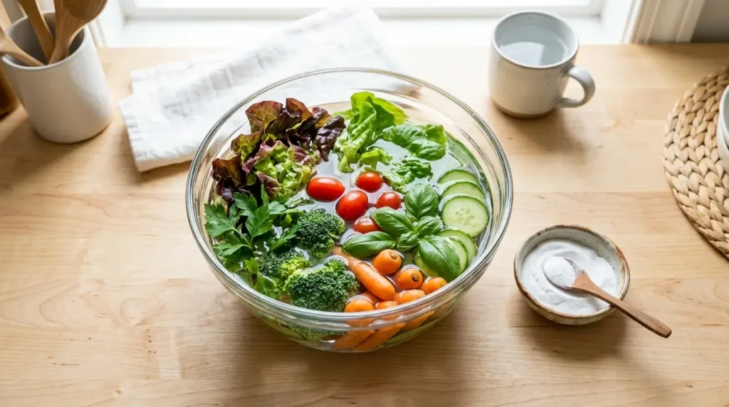 baking soda rinse for cleaning fruits and vegetables