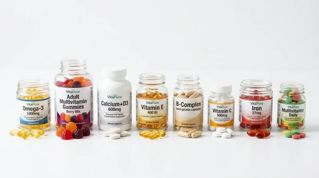 vitamin capsule types including gelatin softgels and vegetarian alternatives