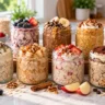 Seven easy overnight oats recipes in glass jars