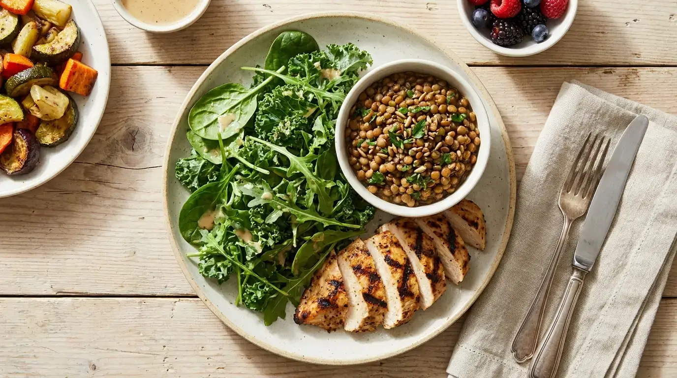 Protein and fiber-rich meal for supporting weight loss appetite pathways naturally