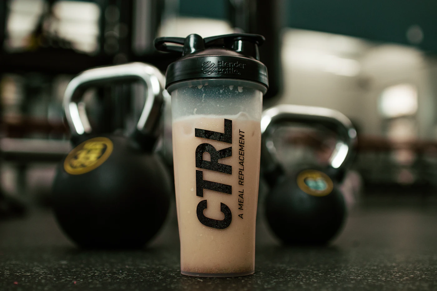 Chocolate protein shake in a cup