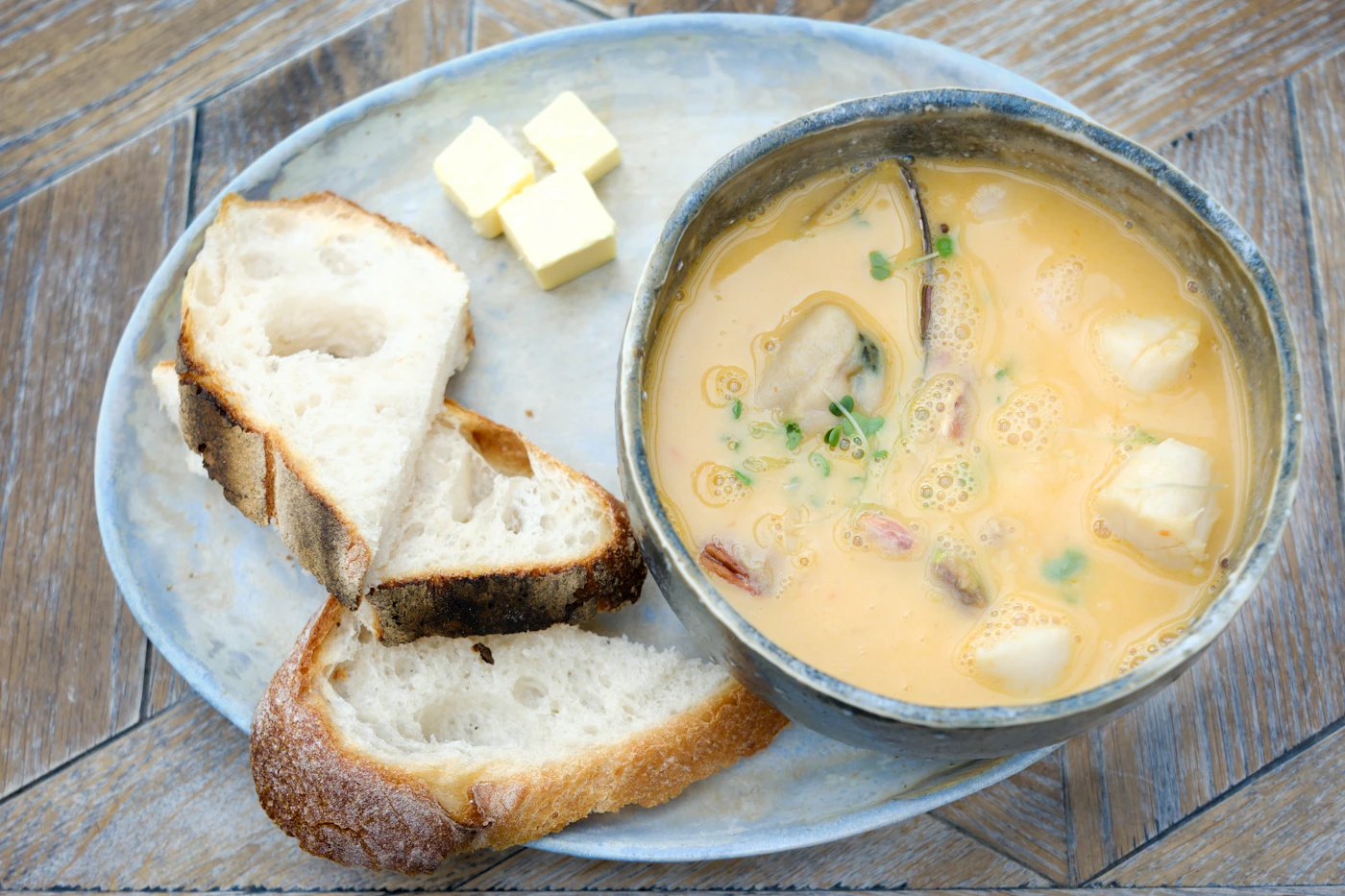Creamy chicken gnocchi soup served in a bowl