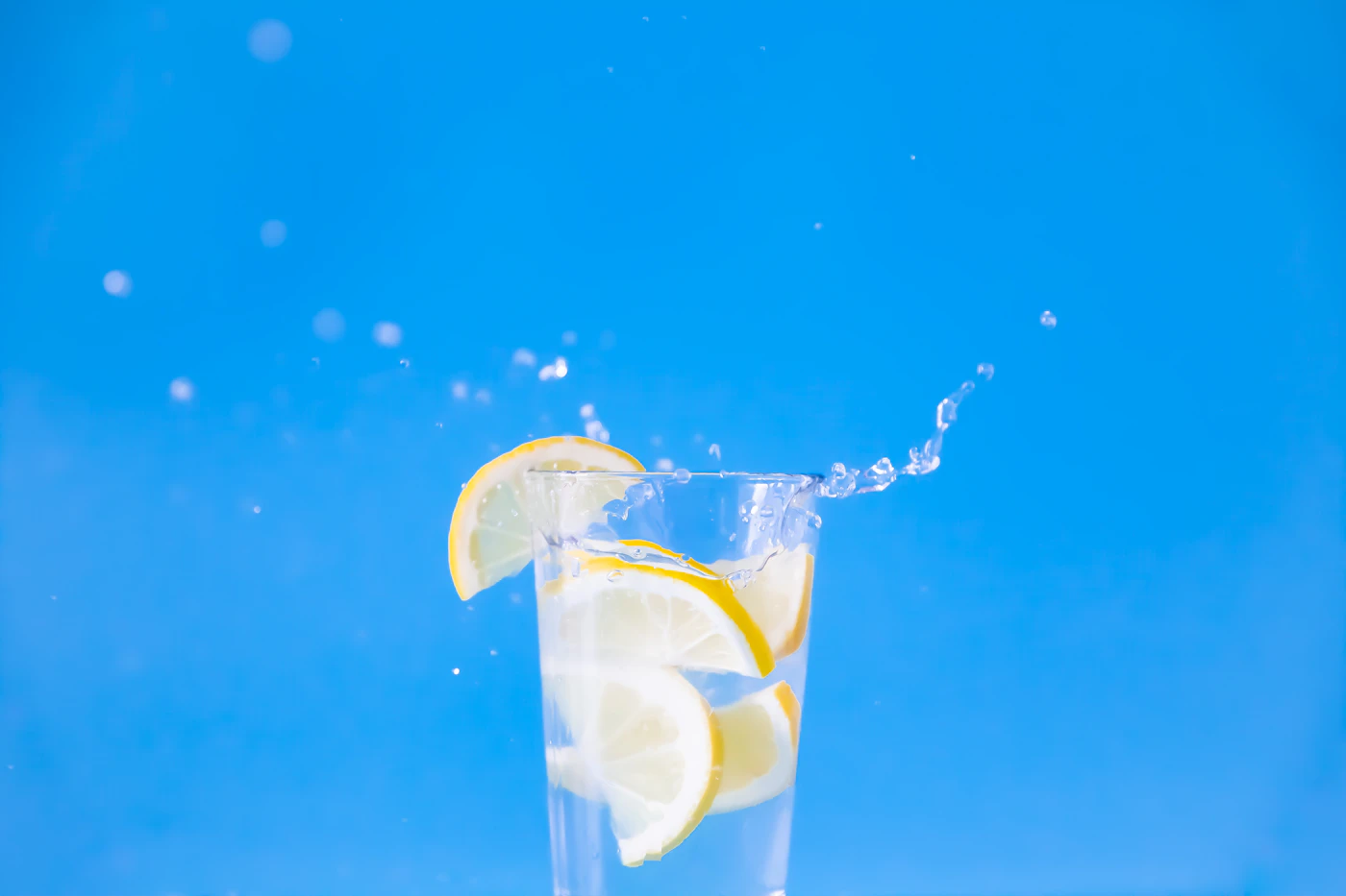 Clear glass with a light citrus drink